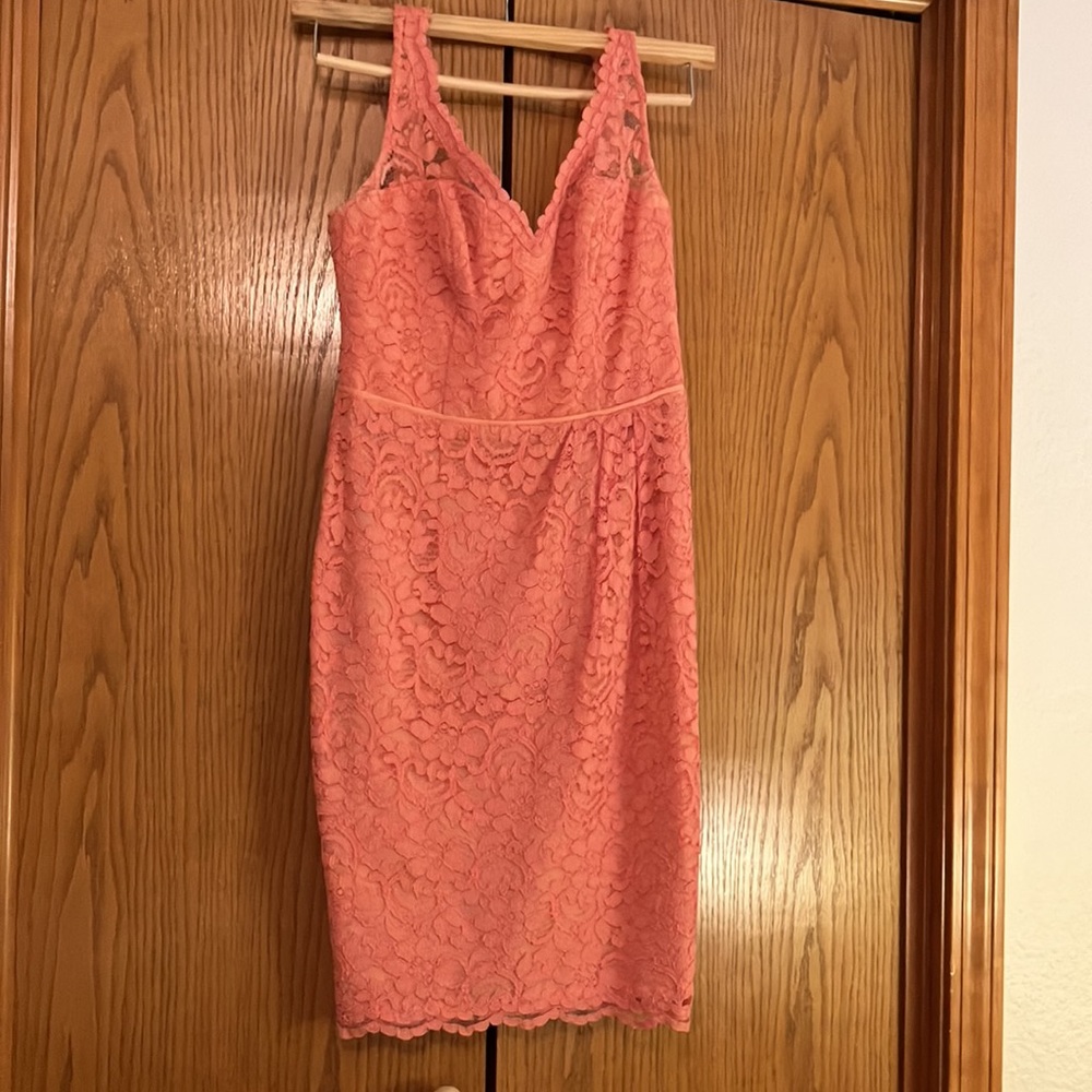 Coral lace dress